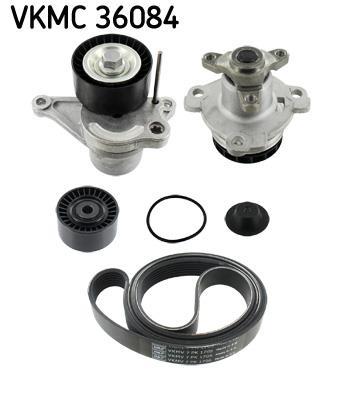 Bomba de agua + kit de correa poli V (Bomba de agua +  kit correas de accesorios) SKF ref. VKMC 36084